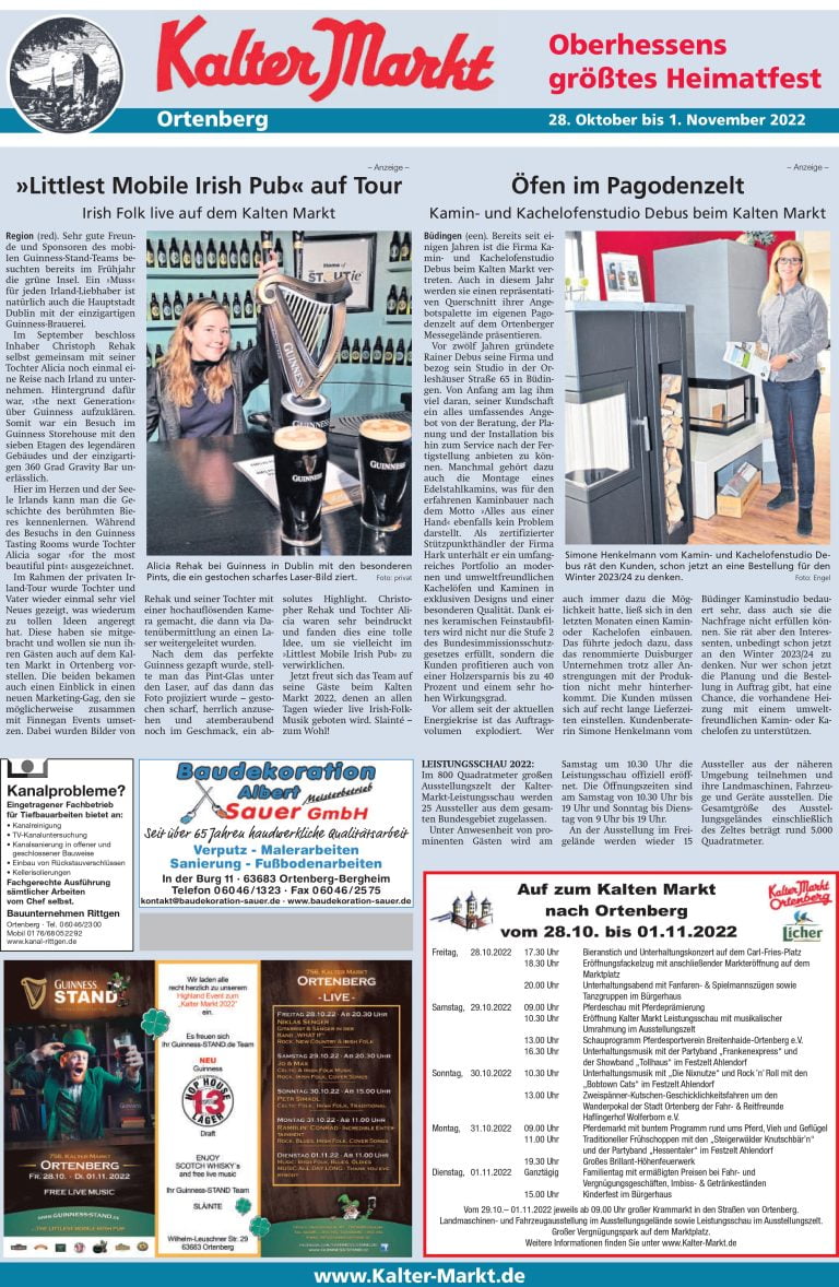 Ausschnitt aus einer Pressemitteilung zu Finnegan Events