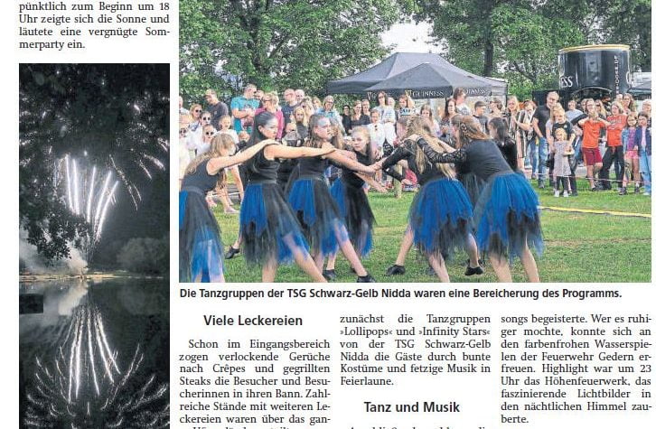 Sonntag Anzeiger - Partystimmung am Gederner See mit Feuerwerk