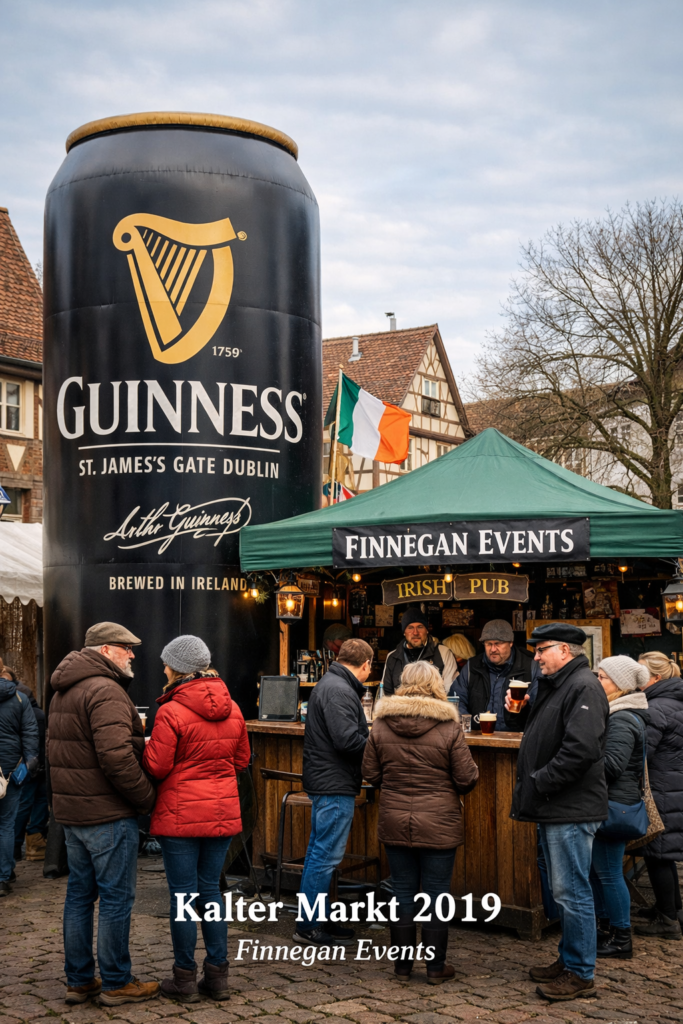 Finngegan Events Zelt mit Giant Guinness Dose