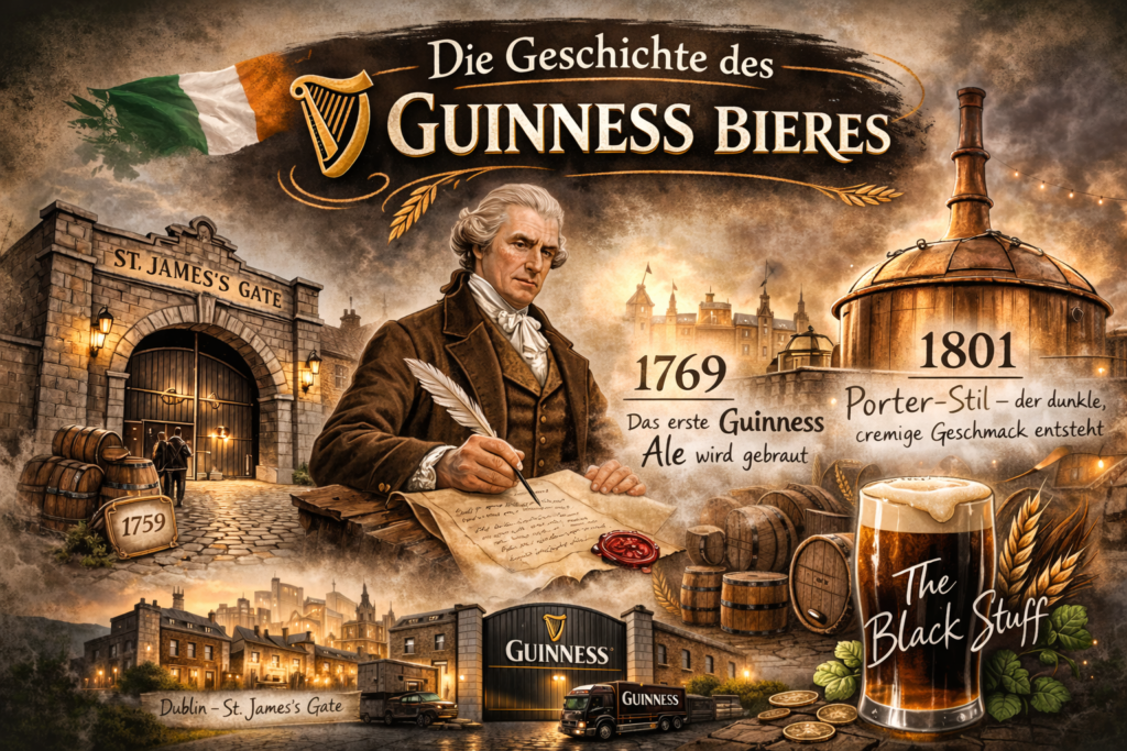 Geschichte des Guinness Bieres von Finnegan Events Banner
