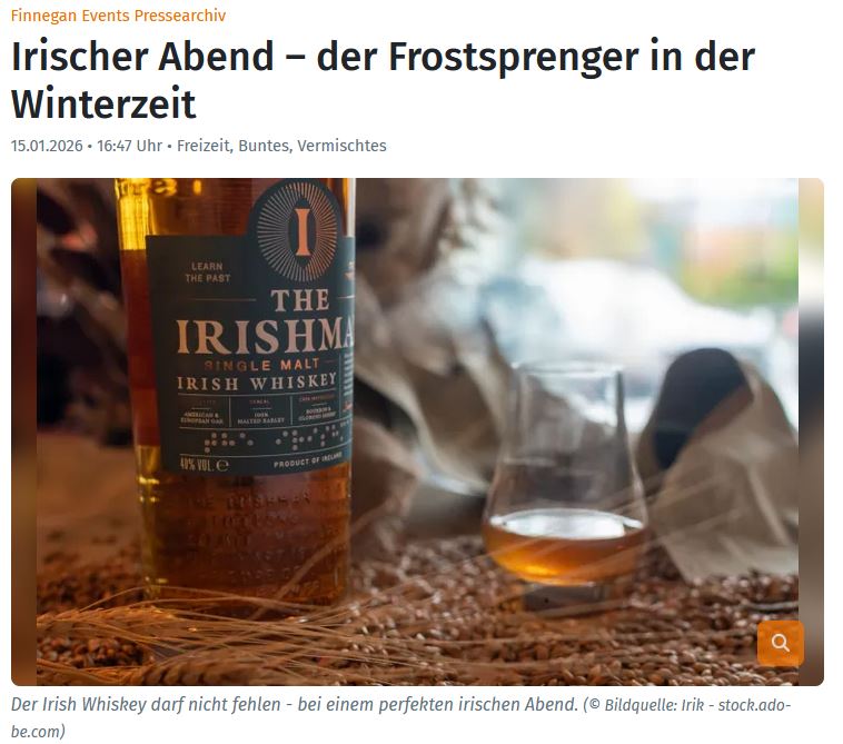 Irischer Abend – der Frostsprenger in der Winterzeit